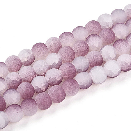 Crackle Glass Beads Strands GLAA-N009-8mm-05-1