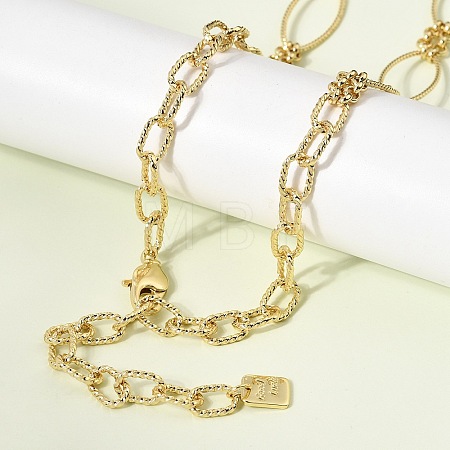 Brass Horse Eye Link Chain Necklaces NJEW-L013-15G-1