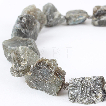 Natural Gemstone Labradorite Rough Nuggets Bead Strands G-E219-03-1