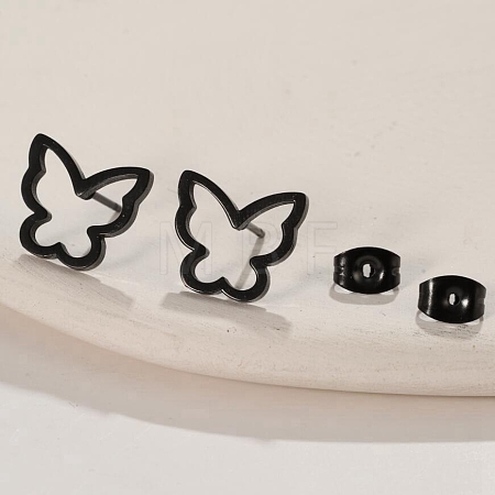 304 Stainless Steel Stud Earrings with 316 Surgical Stainless Steel Pins PW-WG57925-08-1