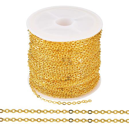 Brass Coated Iron Flat Cable Chains CH-TAC0007-02G-1