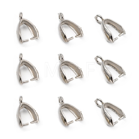 Grade AA Brass Ice Pick Pinch Bails for Pendant Making X-KK-M008-b-06P-NR-1