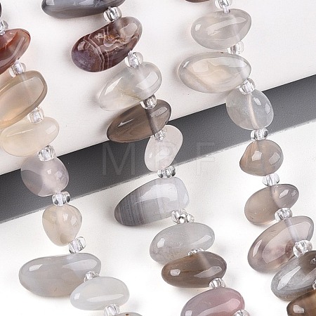 Natural Botswana Agate Beads Strands G-Z091-A30-1