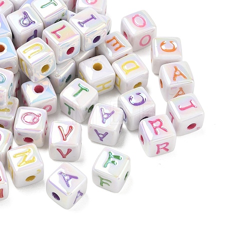 Plating Opaque Acrylic Beads AC-CBA529B-02-1