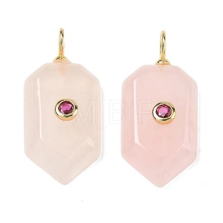 Natural Rose Quartz Pendants KK-CBAF9BC-20G-03-1