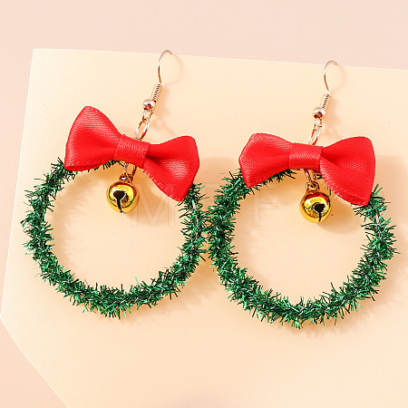 Christmas Plastic & Acrylic & Resin & Alloy Dangle Earrings FS-WG9688C-03-1