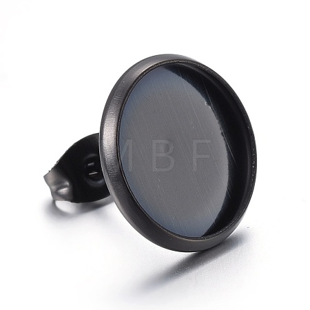 Stainless Steel Stud Earring Settings STAS-L211-07D-B-1