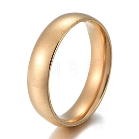 304 Stainless Steel Flat Plain Band Rings STAS-I160-B-G-1