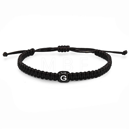 Cube with Letter Pattern Resin Beads Braided Bead Bracelets FS-WGC1D79-24-1