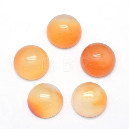 Natural Yellow Agate Cabochons G-P393-R17-12mm-1