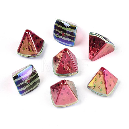 UV Plating Opaque Acrylic Beads OACR-N153-12-1
