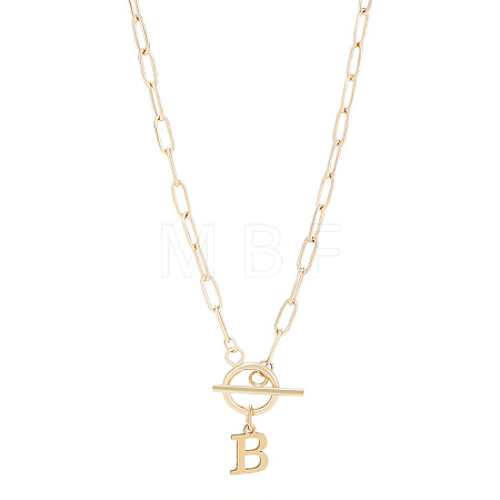 304 Stainless Steel Letter Pendant Necklaces NJEW-LP0001-52B-G-1