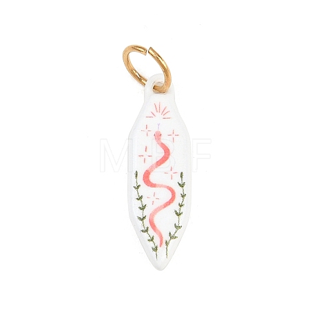 304 Stainless Steel Enamel Pendants STAS-C169-01A-1
