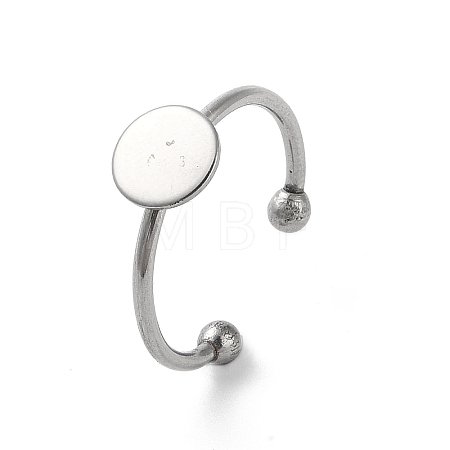 Non-Tarnish Adjustable 304 Stainless Steel Finger Rings Components STAS-K278-04B-P-1