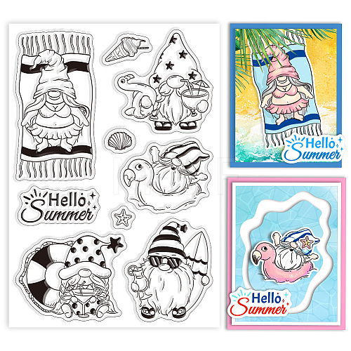 Custom Summer Theme PVC Plastic Clear Stamps DIY-WH0631-0015-1