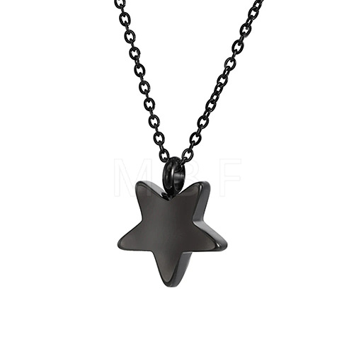 Star Stainless Steel Pendant Necklace PW-WG9E3BB-03-1