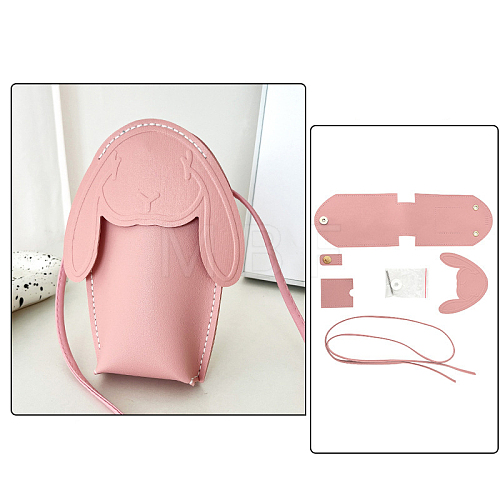 Rabbit DIY PU Leather Phone Bag Making Kits WG79114-04-1