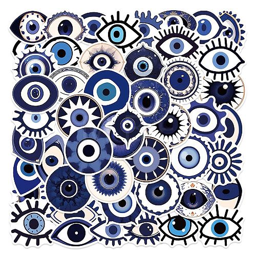 50Pcs Halloween Evil Eye PVC Self Adhesive Cartoon Stickers STIC-B001-15-1