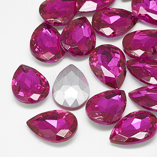 Pointed Back Glass Rhinestone Cabochons RGLA-T081-13x18mm-09-1