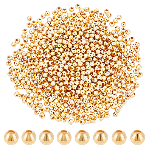   Brass Round Spacer Beads KK-PH0006-40B-1