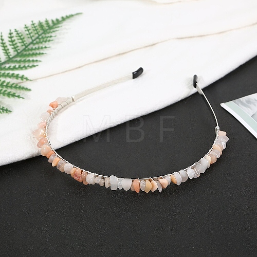 Natural Pink Aventurine Hair Bands PW-WG2EC7C-06-1