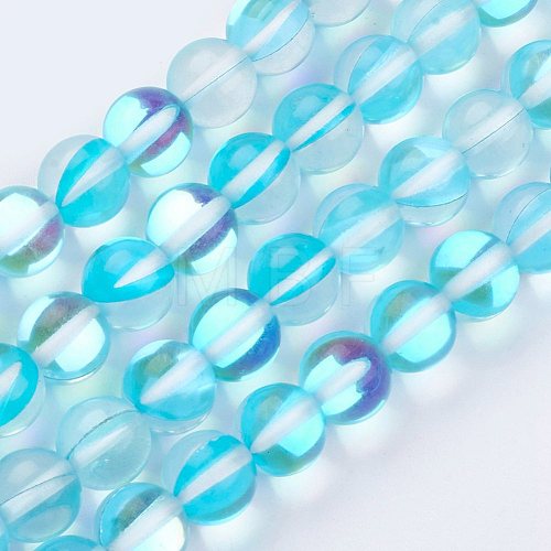 Synthetic Moonstone Beads Strands G-F431-02-8mm-1