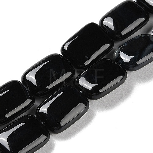 Natural Black Onyx Beads Strands G-K357-D03-01-1