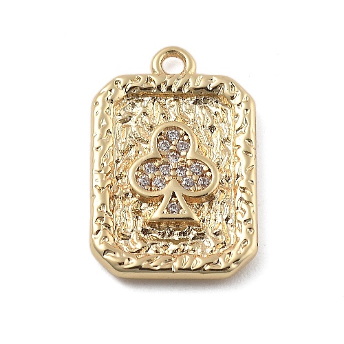 Brass Micro Pave Cubic Zirconia Pendants KK-D283-30G-02-1