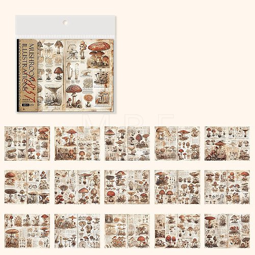 Cross-Border Ancient Forest Sticker Pack Retro Collection 1857 Series Hand Account Decoration Collage DIY 4 Styles PW-WGF1E94-02-1