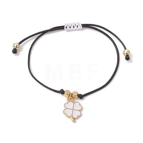 Alloy Enamel Clover Charm Bracelet BJEW-JB09962-04-1