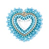 Glass Seed Beaded Pendants PALLOY-MZ01385-01-1