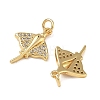 High Polished Ocean Brass Micro Pave Clear Cubic Zirconia Pendants CU-CBAF3CF-02O-01-2