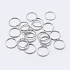 Anti-Tarnish Rhodium Plated 925 Sterling Silver Round Rings STER-F036-03P-0.5x4-1