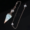 Natural Aquamarine Hexagonal Pointed Dowsing Pendulums PW-WG44BA6-12-1