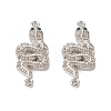 Brass Micro Pave Clear & Green Cubic Zirconia Connector Charms KK-E068-VB056-2
