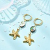 Ocean 304 Stainless Steel and Paua Shell Dangle Earrings EJEW-JE07109-02-1