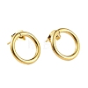 304 Stainless Steel Ring Stud Earrings for Woman EJEW-WH0270-51G-1