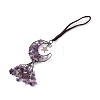 Natural Amethyst Moon with Chips Tassel Pendant Decorations G-L524-07R-B05-2