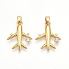 Brass Micro Pave Cubic Zirconia Pendants KK-T070-80G-1