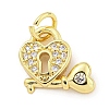 Rack Plating Brass Micro Pave Clear Cubic Zirconia Charms KK-Q814-05G-1