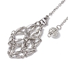 3Pcs 3 Styles 304 Stainless Steel Chain Macrame Pouch Empty Stone Holder Dowsing Pendulums HJEW-JM02323-02-4