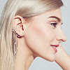 ANATTASOUL 4Pcs 4 Style Crystal Rhinestone Flower Cuff Earrings with Enamel EJEW-AN0001-61-4
