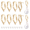 5 Pairs Brass Stud Earring Findings KK-BC0011-88-1