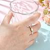 Natural Freshwater Pearl & 304 Stainless Steel Bead Finger Rings RJEW-FS00001-23-5