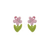 Brass Enamel Stud Earrings WG69E6D-01-5