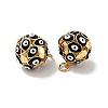 Round with Evil Eye Brass Enamel Pendants KK-G419-15G-04-3