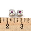 Brass Micro Pave Cubic Zirconia Beads KK-G490-18P-02-3