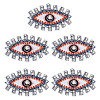 5Pcs Evil Eye Cloth Embroidered Appliques FIND-FG0003-07A-1