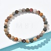 Natural Alashan Agate Round Beads Stretch Bracelets for Women BJEW-Z158-03M-04-2