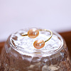 Natural Freshwater Pearl Oval Beaded Cuff Rings WG91F01-03-1